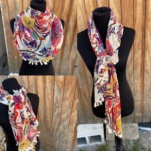 Scarf/beach bright color cover-up